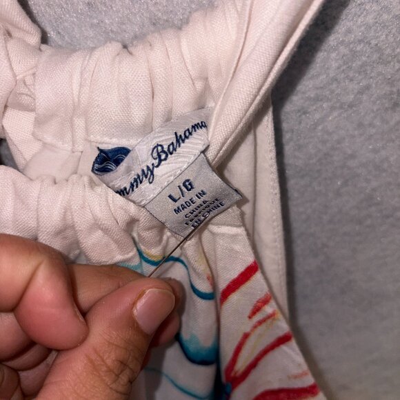 Tommy Bahama 100% Linen Floral Halter Shift Dress L Tropical Hibiscus Print - Picture 7 of 10